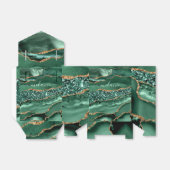 エメラルドグリーン金ゴールドグリッター名前をカスタムするギフトボックス フェイバーボックス (折り畳みなし)