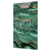 エメラルドグリーン金ゴールドグリッター名前をカスタムするクリップボード クリップボード (左)