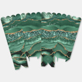 エメラルドグリーン金ゴールドグリッター名前をカスタムするポップコーンボックス フェイバーボックス (見開き)