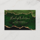 エメラルドグリーン金ゴールドグリッター水カラーギルドアガテ 名刺 (正面)