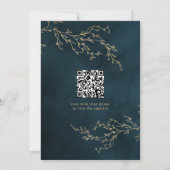 エメラルドグリーン金ゴールドグリーンブライダルシャワー 招待状 (裏面)