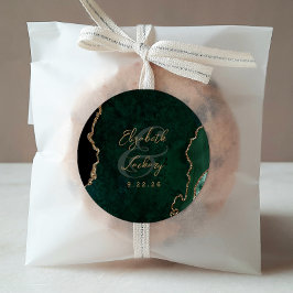 エメラルドグリーン金ゴールドゲート結婚スクリプト ラウンドシール