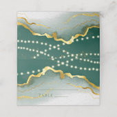 エメラルドグリーン金ゴールドゲート結婚ライトのレジストリ プレイスカード (外部開封)