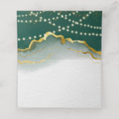 エメラルドグリーン金ゴールドゲート結婚ライトのレジストリ プレイスカード (内部開封)