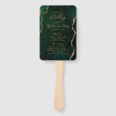 エメラルドグリーン金ゴールドゲート結婚式 プログラム ハンドファン (正面)