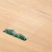 エメラルドグリーン金ゴールドゲート70th7誕生日 アクリル招待状 (レイダウン)