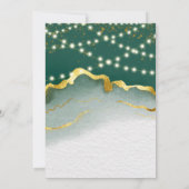 エメラルドグリーン金ゴールドゲート&ライトウェディングシャワー 招待状 (裏面)