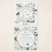 エメラルドグリーン金ゴールドサークルロイヤリティカード (正面&裏面)