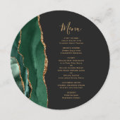 エメラルドグリーン金ゴールドダークラウンドプレート結婚のメニュー メニュー (正面)