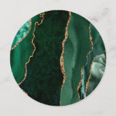 エメラルドグリーン金ゴールドダークラウンドプレート結婚のメニュー メニュー (裏面)