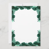 エメラルドグリーン金ゴールドティアラプリンセスキンセアニラ 招待状 (裏面)