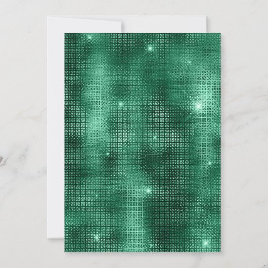 エメラルドグリーン金ゴールドドレスティアラキンセアニェラ 招待状 (裏面)