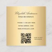 エメラルドグリーン金ゴールドヒョウのロゴQRコード スクエア名刺 (裏面)