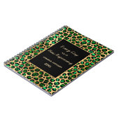 エメラルドグリーン金ゴールドヒョウやる気を起こさせる ノートブック (左側)