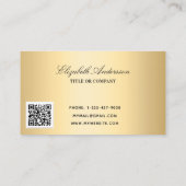 エメラルドグリーン金ゴールドヒョウ写真QRコード 名刺 (裏面)