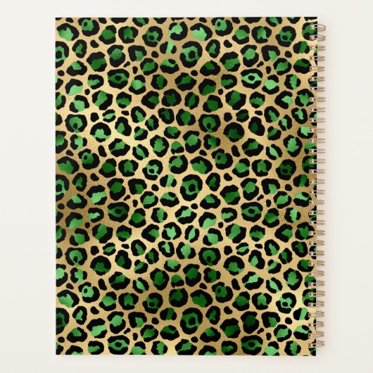 エメラルドグリーン金ゴールドヒョウ美しいサロン2026 プランナー手帳 (裏面)