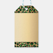 エメラルドグリーン金ゴールドヒョウ誕生日 ギフトタグ (裏面)