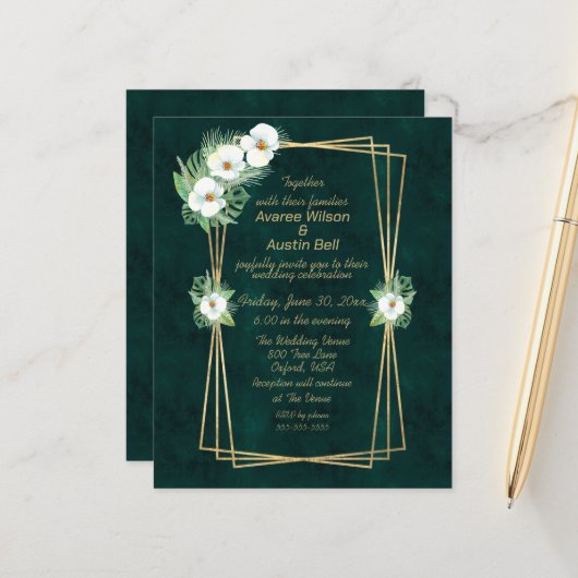 エメラルドグリーン金ゴールドフレームフローラ (正面/裏面インサイチュ)