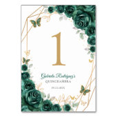 エメラルドグリーン金ゴールドフローラキンセアニェラ テーブルナンバー (裏面)