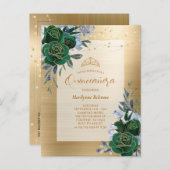 エメラルドグリーン金ゴールドフローラキンセアニラ ポストカード (正面/裏面)