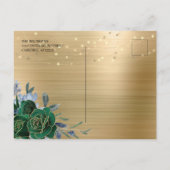 エメラルドグリーン金ゴールドフローラキンセアニラ ポストカード (裏面)