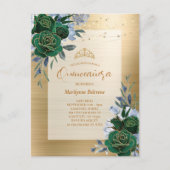 エメラルドグリーン金ゴールドフローラキンセアニラ ポストカード (正面)