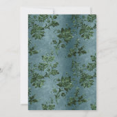 エメラルドグリーン金ゴールドフローラキンセアニラ 招待状 (裏面)