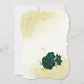 エメラルドグリーン金ゴールドフローラシーティングチャートカード 招待状 (裏面)