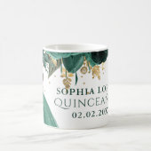エメラルドグリーン金ゴールドフローラプリンセスキンセアニェラ コーヒーマグカップ (中央)