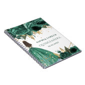 エメラルドグリーン金ゴールドフローラプリンセスキンセアニェラ ノートブック (右側)