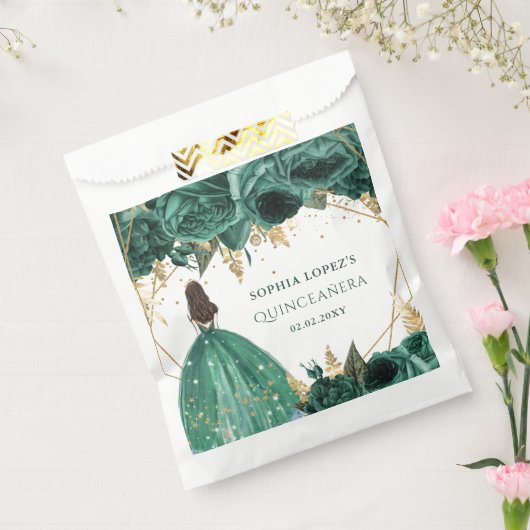 エメラルドグリーン金ゴールドフローラプリンセスキンセアニェラ フェイバーバッグ (封をした状態)