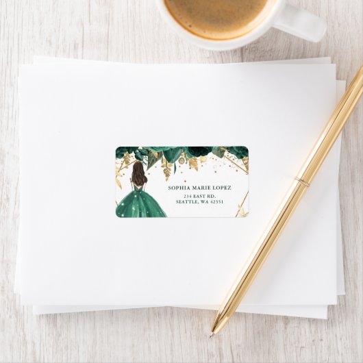 エメラルドグリーン金ゴールドフローラプリンセスキンセアニェラ ラベル (インサイチュ)