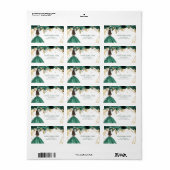 エメラルドグリーン金ゴールドフローラプリンセスキンセアニェラ ラベル (フルシート)