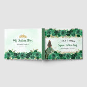 エメラルドグリーン金ゴールドフローラプリンセスキンセアニラ ゲストブック (全面)