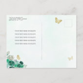 エメラルドグリーン金ゴールドフローラプリンセスキンセアニラ ポストカード (裏面)