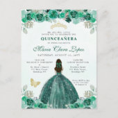 エメラルドグリーン金ゴールドフローラプリンセスキンセアニラ ポストカード (正面)