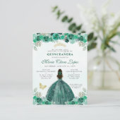 エメラルドグリーン金ゴールドフローラプリンセスキンセアニラ ポストカード (スタンド正面)