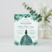 エメラルドグリーン金ゴールドフローラプリンセスキンセアニラ ポストカード (スタンド正面)