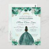 エメラルドグリーン金ゴールドフローラプリンセスキンセアニラ ポストカード (正面/裏面)