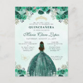 エメラルドグリーン金ゴールドフローラプリンセスキンセアニラ ポストカード (正面)