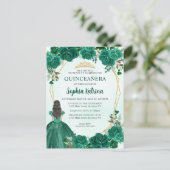 エメラルドグリーン金ゴールドフローラプリンセスキンセアニラ ポストカード (スタンド正面)