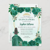 エメラルドグリーン金ゴールドフローラプリンセスキンセアニラ ポストカード (正面/裏面)