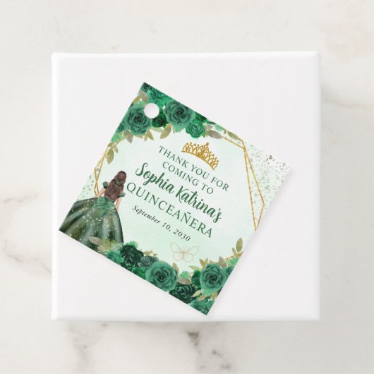 エメラルドグリーン金ゴールドフローラプリンセスティアラありがとう フェイバータグ (インサイチュ)