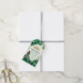 エメラルドグリーン金ゴールドフローラプリンセスティアラフェイト ギフトタグ (より糸付き)