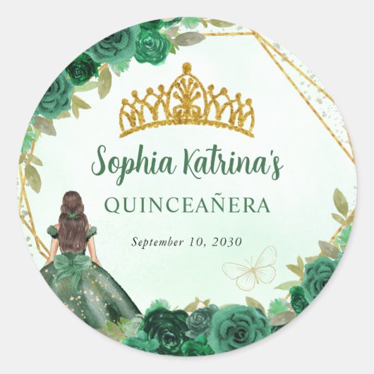 エメラルドグリーン金ゴールドフローラプリンセスティアラフェイト ラウンドシール (正面)