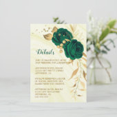 エメラルドグリーン金ゴールドフローラ大理石詳細 エンクロージャーカード (スタンド正面)