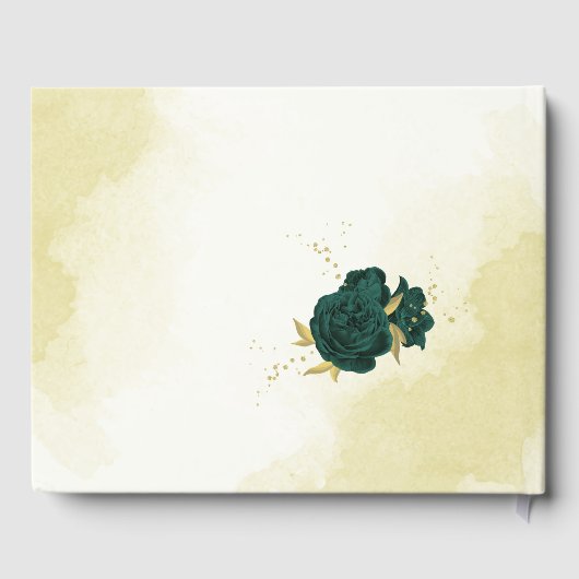 エメラルドグリーン金ゴールドフローラ ゲストブック (裏面)