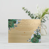 エメラルドグリーン金ゴールドフローラ サンキューカード (スタンド正面)