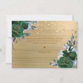 エメラルドグリーン金ゴールドフローラ サンキューカード (正面)