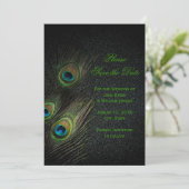 エメラルドグリーン金ゴールドブラックピーコック日付を保存 セーブザデート (スタンド正面)